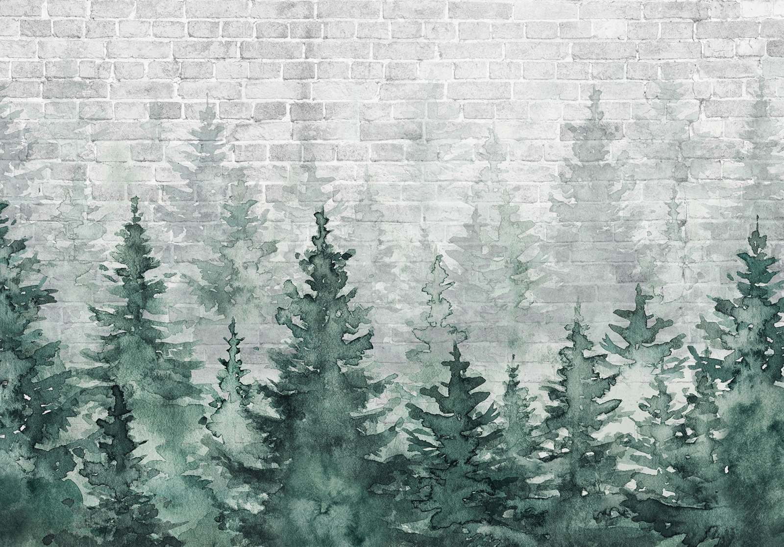 Флис Фототапет   Гори, рисунка върху тухли